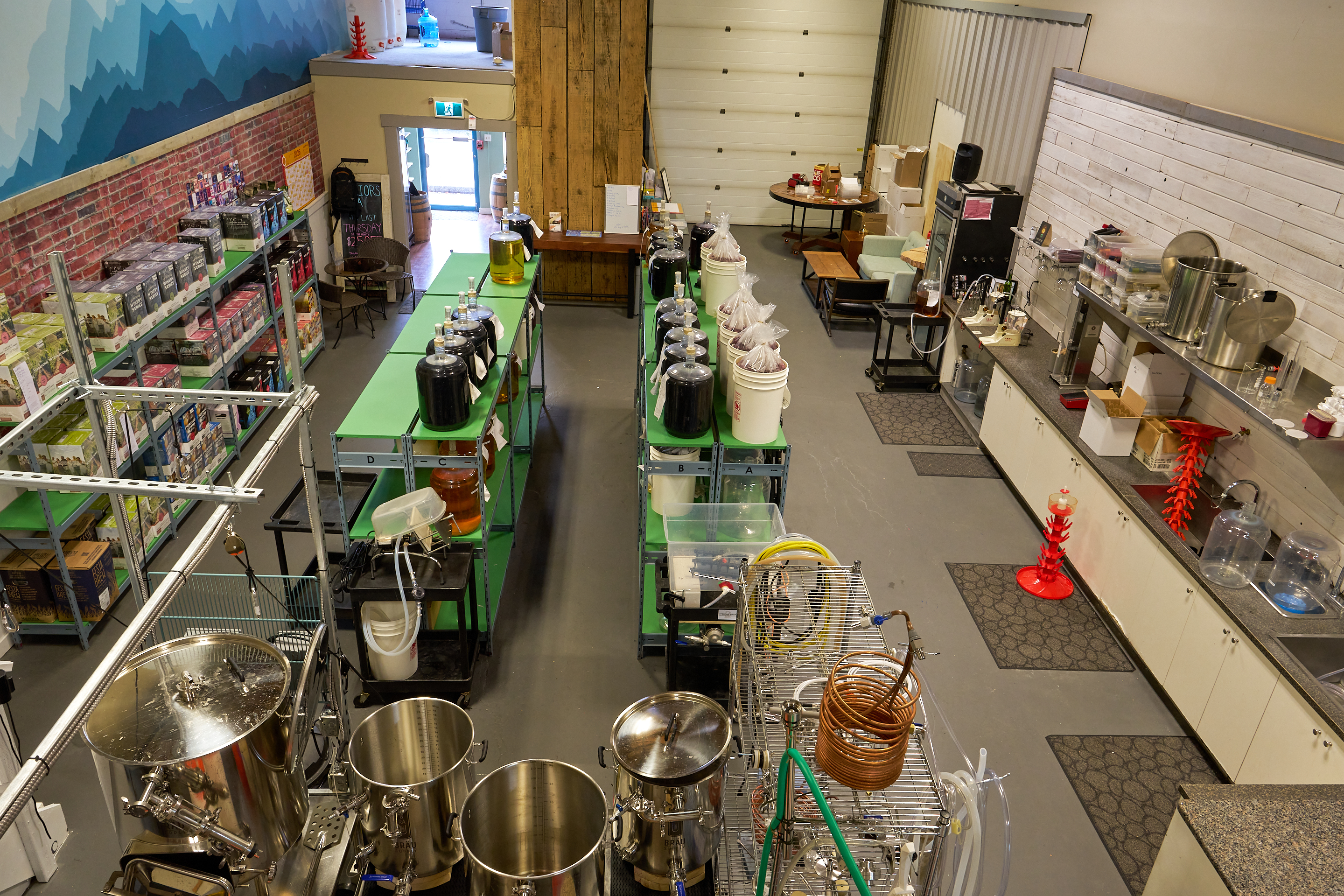 Interior of Steins & Vines winemaking studio in Squamish, BC